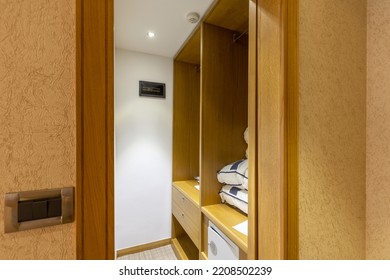 Closet With Safe Deposit Box In Hotel Room