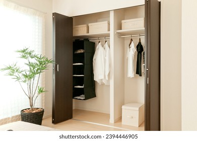 Closet space in newly built bedroom