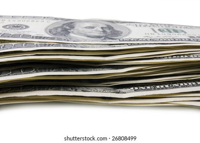 Close-up of a $100 banknotes