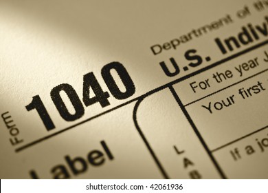 Close-up Of 1040 Tax Form