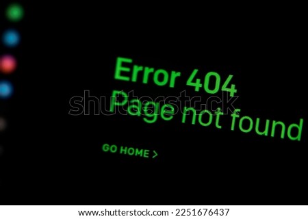 Closeup of 404 Error message in Internet Browser on LCD Screen