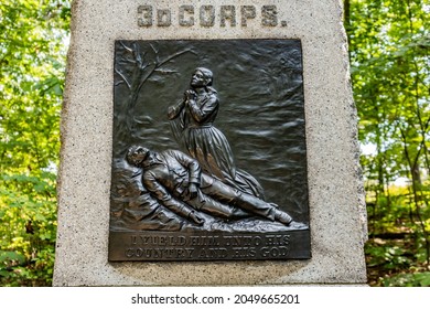 Closeup of the 86th New York Infantry Monument, Gettysburg National Military Park, Pennsylvania, USA