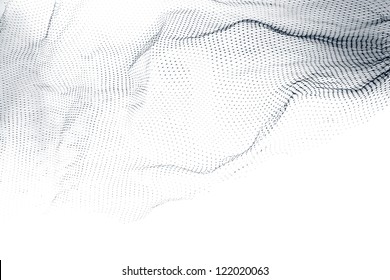 Closeup of abstract fishnet on white background