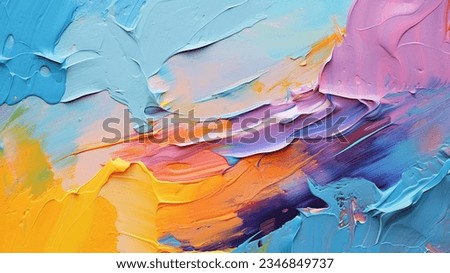 Closeup of abstract rough colorful multicolored art on canvas
