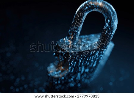 A close-up, abstract view of a digital padlock, symbolizing security, privacy, and the protection of sensitive information in the digital realm.