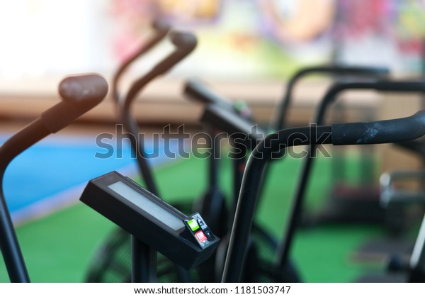 Closeup Air Bikes Cardio Workout Crossfit Stock Photo Edit Now