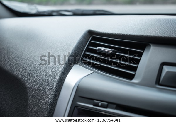 Close-up, air conditioner in\
the car.