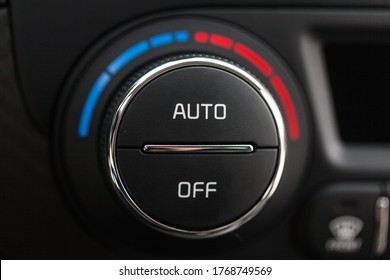 Closeup Of Air Conditioning Knob In A Car