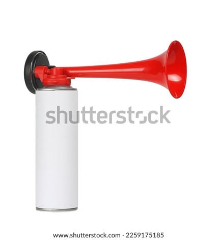 closeup of air horn metal can isolated