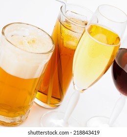 Closeup of alcoholic drinks.