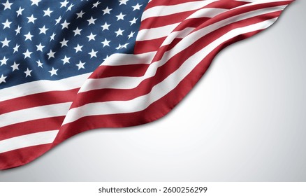 Close-up of American flag on grey background
