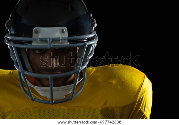 Closeup American Football Player Head Gear Stock Photo Edit Now