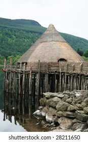 Closeup Of Ancient Crannog On Loch Tay, Perthshire, Scotland