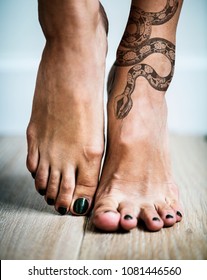 Tattoo girl with snake 125+ Snake