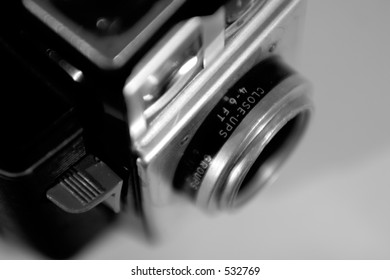 Close-up of antique camera