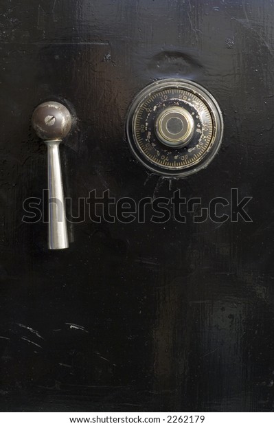 Closeup Antique Safe Door Including Combination Stock Photo Edit