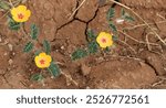 Closeup of Arizona poppies in bloom in Cochise County, Arizona