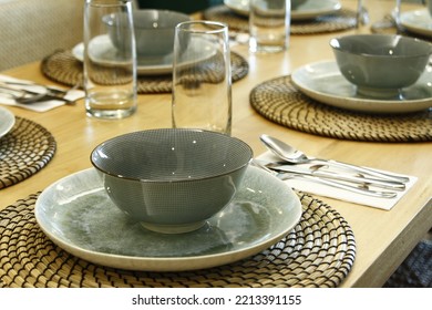 Closeup Of An Asian Dinner Table Setting