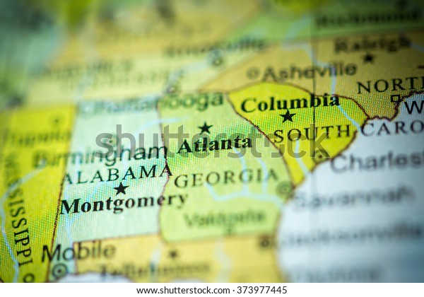 Closeup Atlanta Georgia On Political Map 스톡 사진 373977445 | Shutterstock