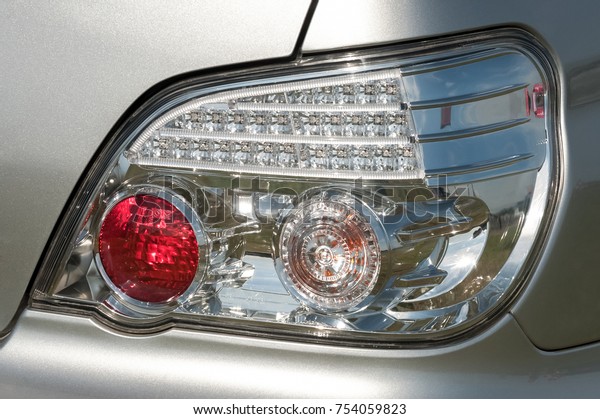 closeup of an auto rear\
auto signal light