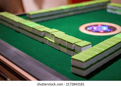 A Close-up Of An Automated Mahjong Table