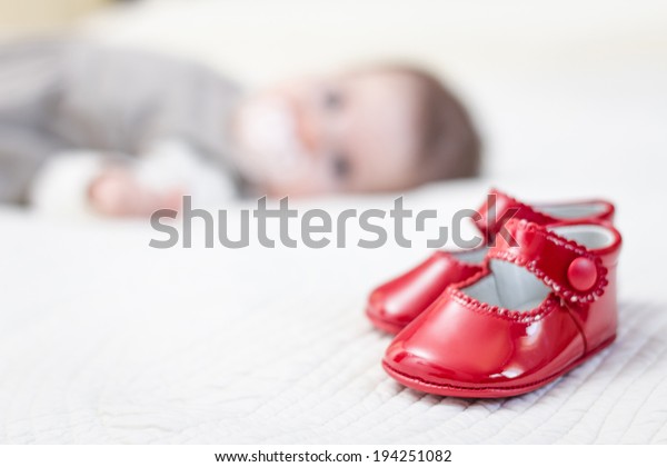 red patent baby shoes