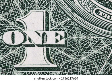 Closeup Of Back Side Of 1 Dollar Bill