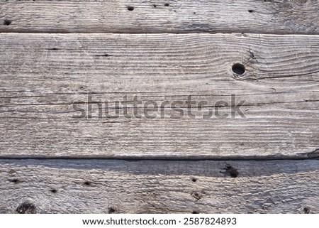 Closeup background of the texture and lines of silver colored weathered old barnwood.