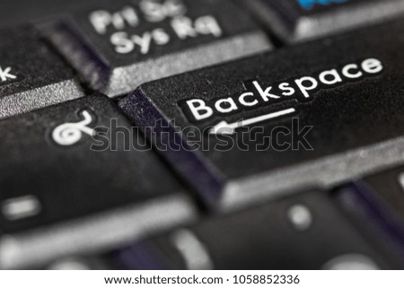 Close-up Backspace Button of keyboard Operation action choice concept