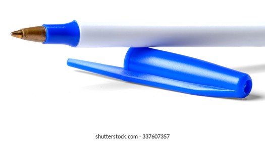 Close-Up of Ballpoint Pen with Pen Cap - Isoated