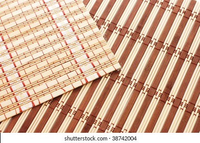 Closeup of bamboo mat background