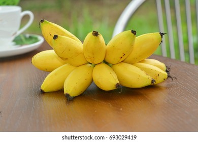 close-up of bananas the table.