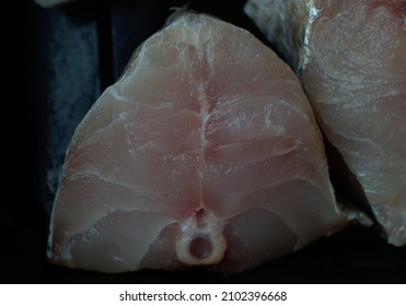 Closeup Of Barramundi Or Seabass Or Kolkata Bhetki Fish Flesh Photography