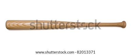 Closeup of baseball bat isolated on white background with clipping path.