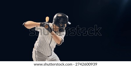 Close-up baseball player preparing to hit ball with bat in hands. Concept of focus, anticipation, and mindset for sports marketing, education, and professional training visuals.