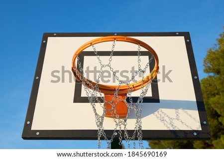 Similar – Foto Bild Basketballkorb und blauer Himmel auf der Straße