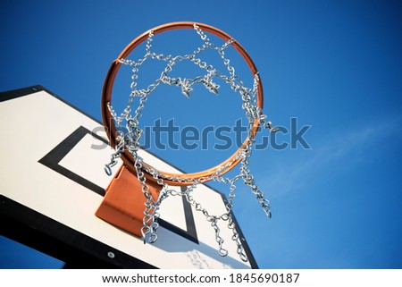 Similar – Foto Bild Basketballkorb und blauer Himmel auf der Straße