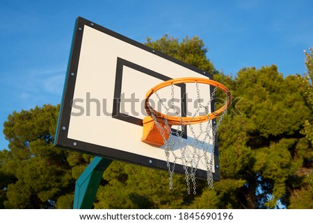 Similar – Foto Bild Basketballkorb und blauer Himmel auf der Straße