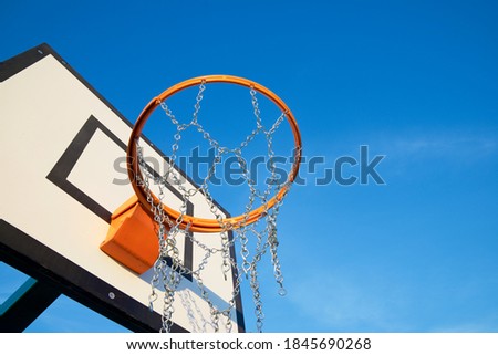 Similar – Foto Bild Basketballkorb und blauer Himmel auf der Straße