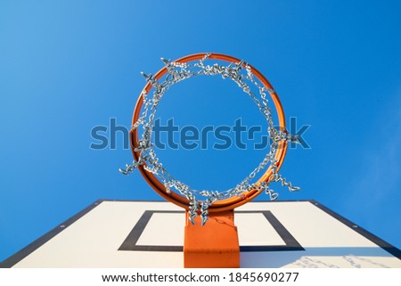 Similar – Foto Bild Basketballkorb und blauer Himmel auf der Straße