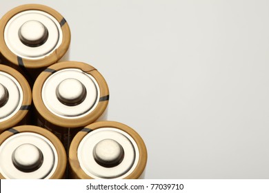 closeup of batteries