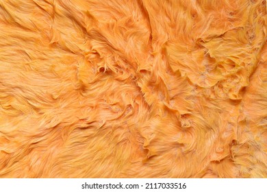 Close-up Beautiful Abstract Yellow Orange Fur Texture Background