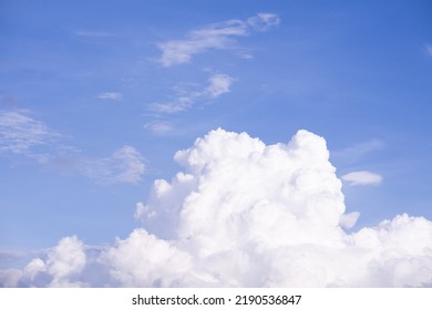 Close-up beautiful big white clouds on the blue sky background sky, Bright and enjoy your eye with the sky refreshing in Phuket Thailand. Concept cloud blue sky background, wallpaper for your design. - Shutterstock ID 2190536847