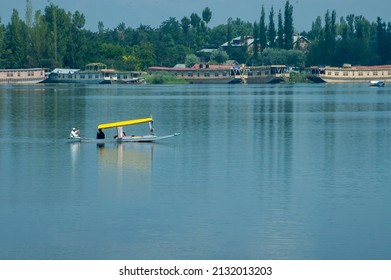 closeup of a beautiful Shikara boat in Dal Lake Shreenagar
