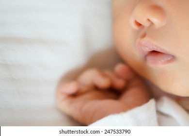 Close-up Beautiful Sleeping Baby Girl