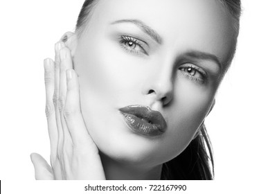 Closeup Beauty Face Fashion Model Girl Stock Photo 722167990 | Shutterstock