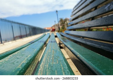 Close-up of a bench