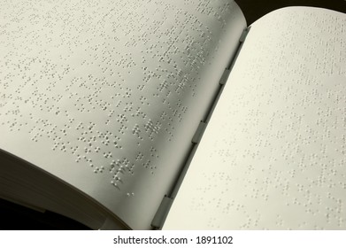 Closeup Of A Bible Written In Braille