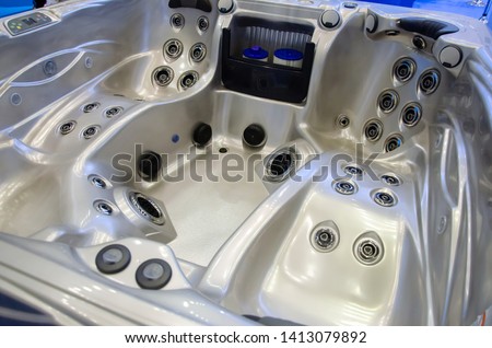 Closeup of big empty jacuzzi