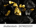 Closeup of big gold nugget finance concept